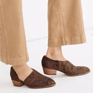 Madewell Lucie shoe spotted leopard calf hair cut out loafers flats size 6.5